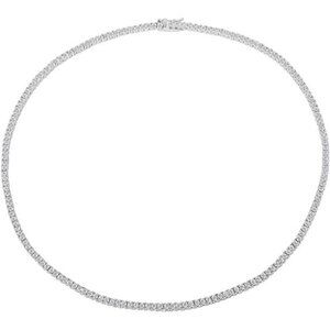 Unisex Micro Skinny Magnificent 2mm Silver Finish One Row Tennis Necklace Cubic